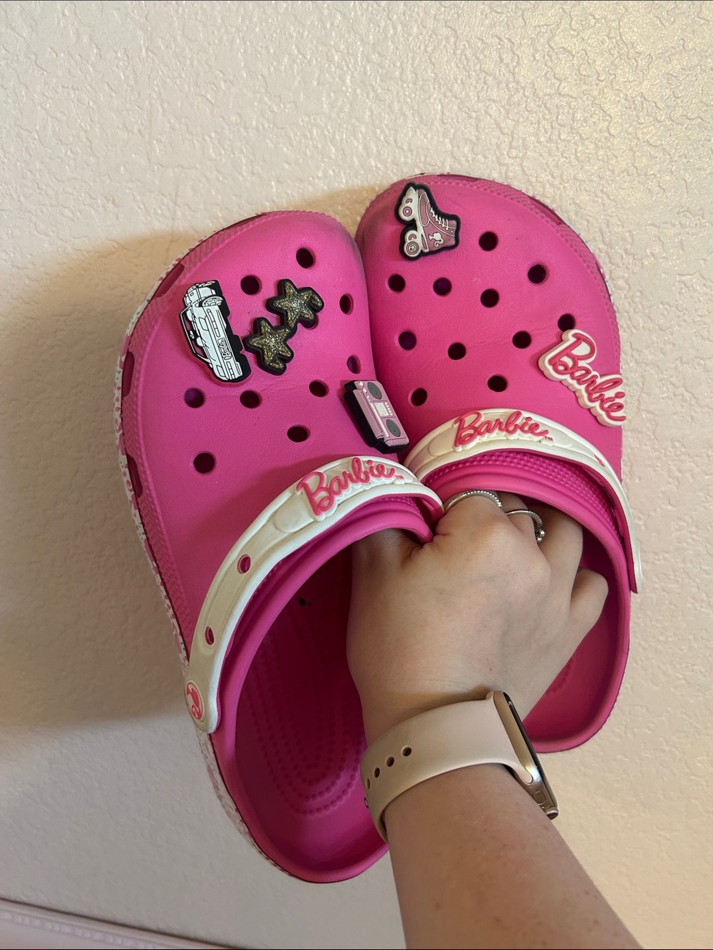 Barbie Hot Pink Crocs with Charms